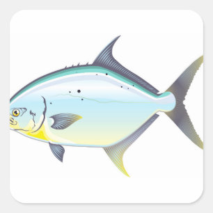 Pegatina Cuadrada Ilustracion del vector de los pescados de la