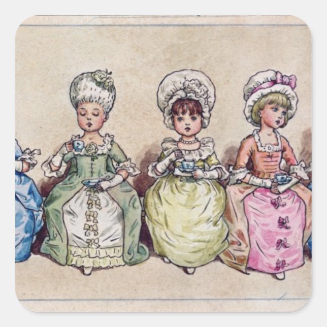 Pegatina Cuadrada Ilustracion para 'St. Día de San Valentín", 1914 (Anverso)