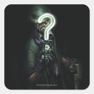 Pegatina Cuadrada Ilustracion Riddler