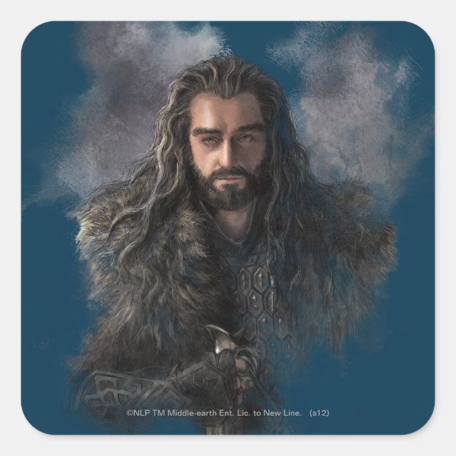 PEGATINA CUADRADA ILUSTRACION THORIN OAKENSHIELD™ (Anverso)