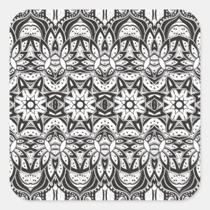 Pegatina Cuadrada Ilustracion tribal inspirado del estilo