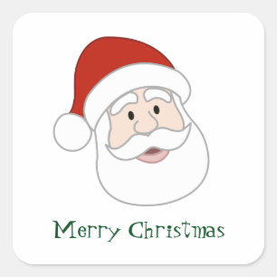 Pegatina Cuadrada Ilustracion y texto de Santa Claus