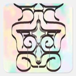 Pegatina Cuadrada ilustraciones de color