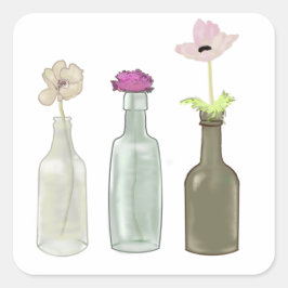 Pegatina Cuadrada ilustraciones de color