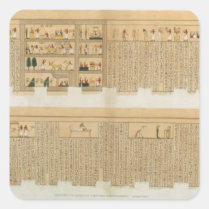 Pegatina Cuadrada Ilustraciones de un manuscrito de Pampus con