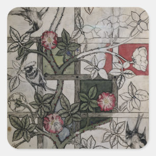 Pegatina Cuadrada Ilustraciones originales para el diseño del papel