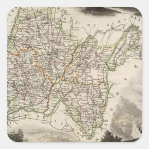 Pegatina Cuadrada Ilustraciones, paisajes