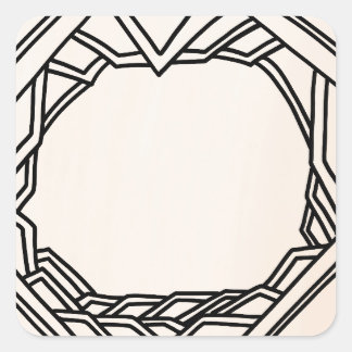 Pegatina Cuadrada Ilustrado a Mano Ornamentado