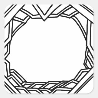 Pegatina Cuadrada Ilustrado a Mano Ornamentado