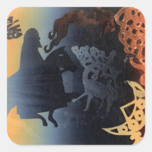 Pegatina Cuadrada Imagen celta