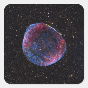Pegatina Cuadrada Imagen compuesta del recordatorio de supernova SN 