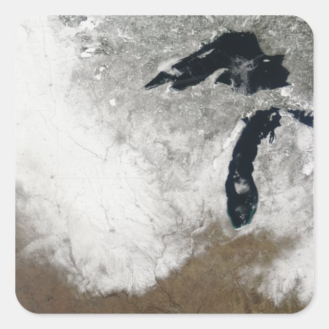 Pegatina Cuadrada Imagen de color verdadero de la nieve (Anverso)