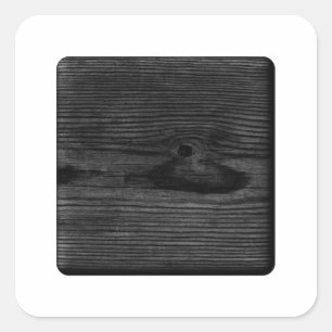 Pegatina Cuadrada Imagen de madera negra.