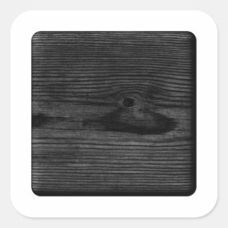 Pegatina Cuadrada Imagen de madera negra.