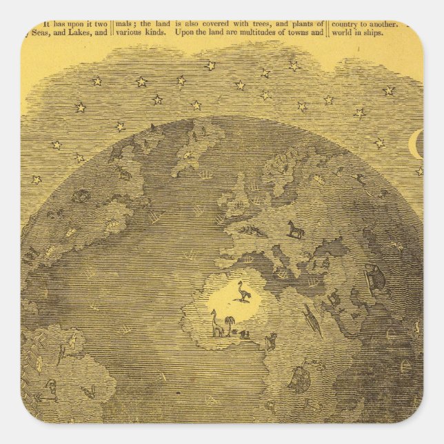 Pegatina Cuadrada Imagen del mundo (Anverso)