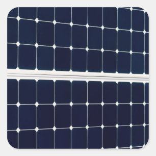Pegatina Cuadrada Imagen divertida de un panel de energía solar