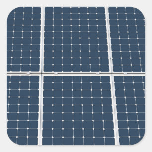 Pegatina Cuadrada Imagen divertida de un panel de energía solar