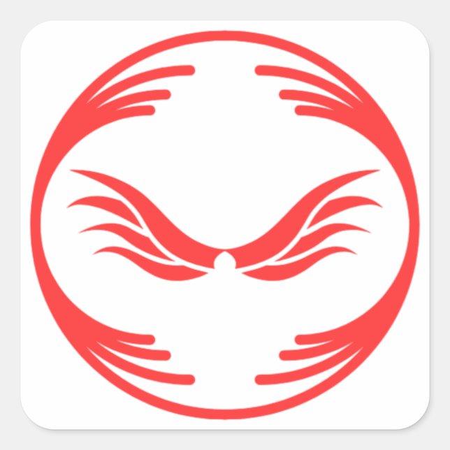 Pegatina Cuadrada Imagen divertida en medio de un diseño divertido (Anverso)