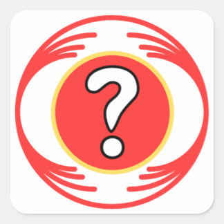 Pegatina Cuadrada Imagen divertida en medio de un diseño divertido