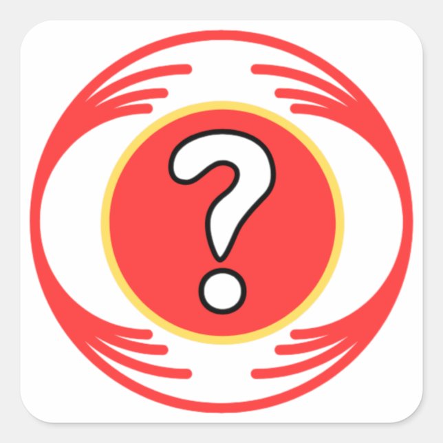 Pegatina Cuadrada Imagen divertida en medio de un diseño divertido (Anverso)