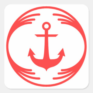 Pegatina Cuadrada Imagen divertida en medio de un diseño divertido