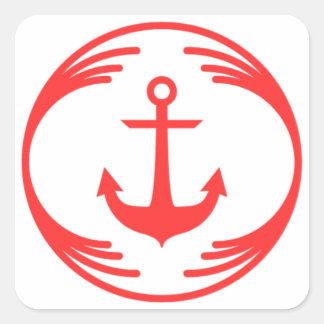 Pegatina Cuadrada Imagen divertida en medio de un diseño divertido