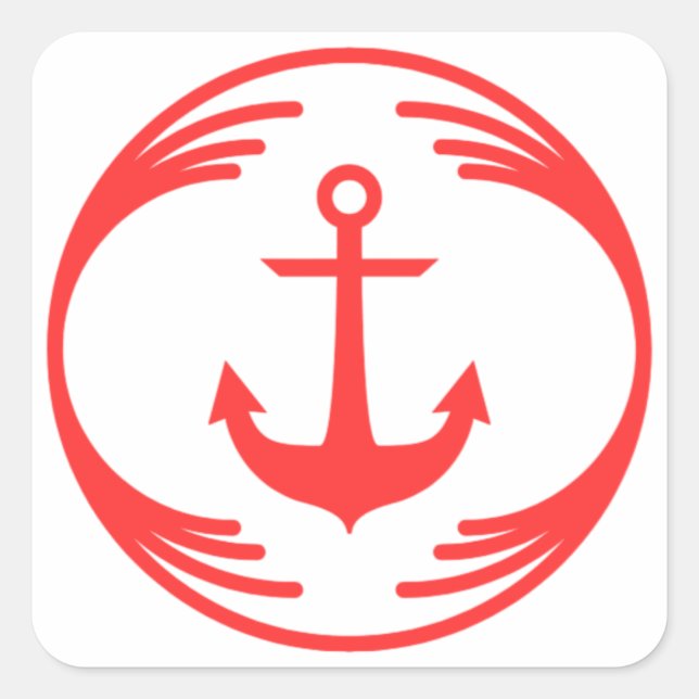 Pegatina Cuadrada Imagen divertida en medio de un diseño divertido (Anverso)