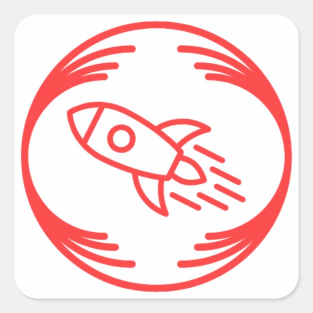 Pegatina Cuadrada Imagen divertida en medio de un diseño divertido (Anverso)