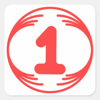 Pegatina Cuadrada Imagen divertida en medio de un diseño divertido