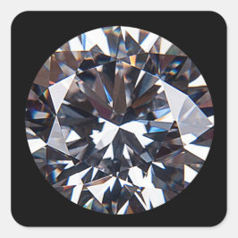 Pegatina Cuadrada Imagen Elegante de Diamante con facetas