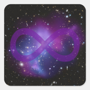 Pegatina Cuadrada Imagen Espacial Morada