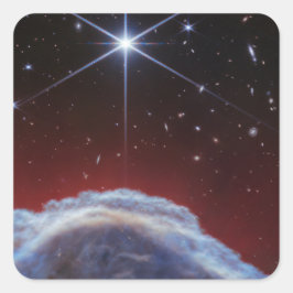 Pegatina Cuadrada Imagen JWST de la nebulosa Cabeza de Caballo