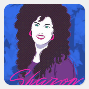 Pegatina Cuadrada Imagen y nombre de los Pegatinas Sharon
