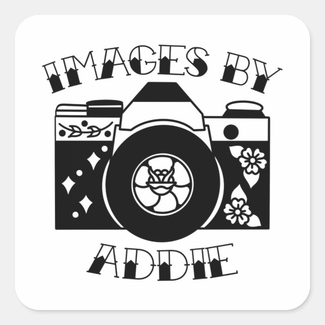 Pegatina Cuadrada Imágenes de Addie pegatinas (Anverso)