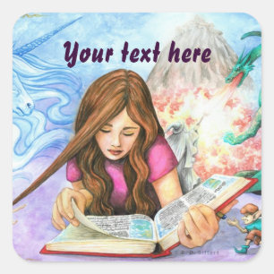 Pegatina Cuadrada Imaginación