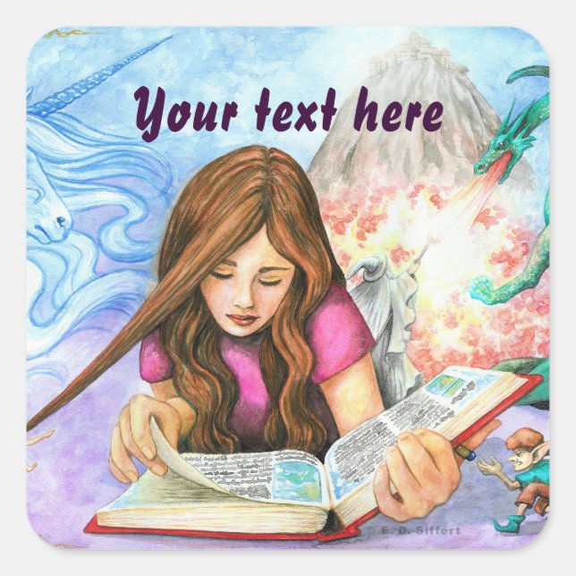 Pegatina Cuadrada Imaginación (Anverso)