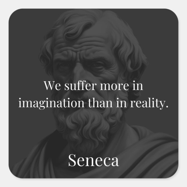 Pegatina Cuadrada Imagination and Suffering: Seneca on Perception (Anverso)