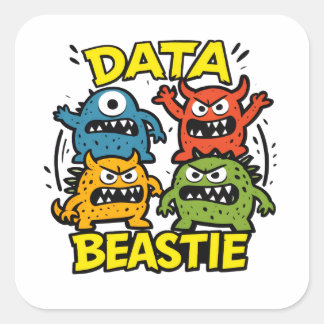 Pegatina Cuadrada Imán Bestia de Datos Gruñón