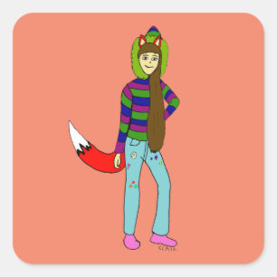 Pegatina Cuadrada imbécil