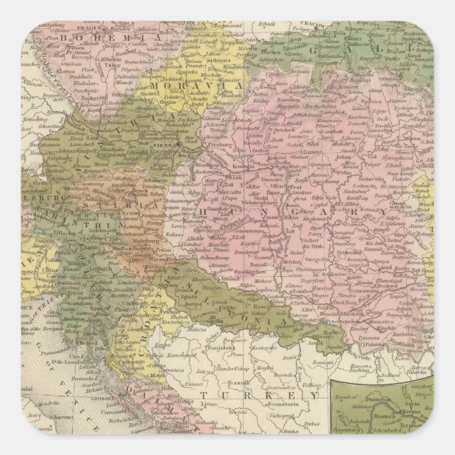 Pegatina Cuadrada Imperio austriaco 2 (Anverso)