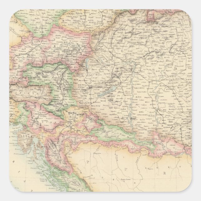 Pegatina Cuadrada Imperio austriaco 4 (Anverso)