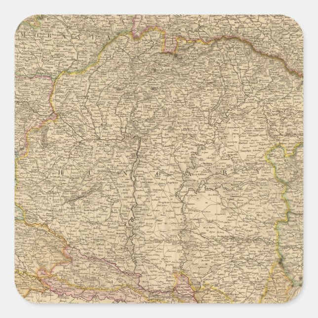 Pegatina Cuadrada Imperio austriaco 5 (Anverso)