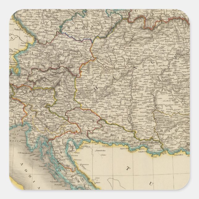 Pegatina Cuadrada Imperio austriaco 6 (Anverso)