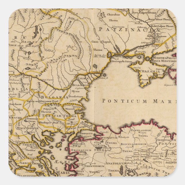 Pegatina Cuadrada Imperio bizantino (Anverso)