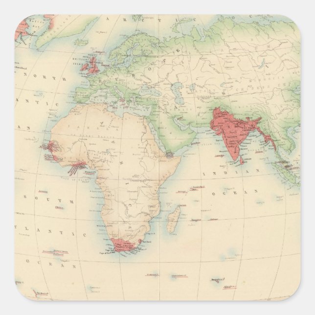 Pegatina Cuadrada Imperio británico (Anverso)