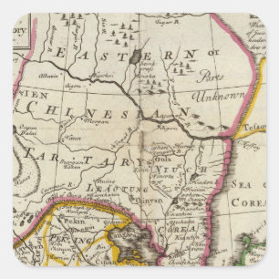 Pegatina Cuadrada Imperio de China, isla de Japón