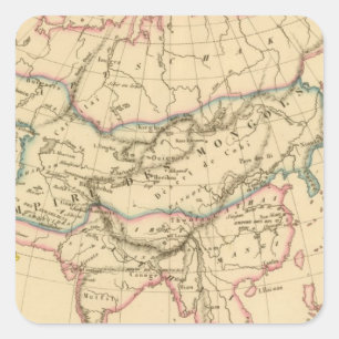 Pegatina Cuadrada Imperio de los mongoles