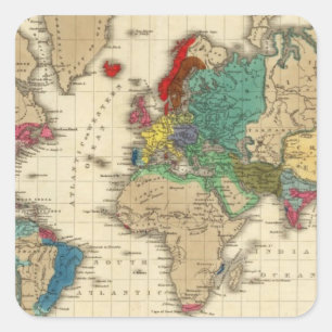 Pegatina Cuadrada Imperio del ANUNCIO 1811 de Napoleon Bonaparte