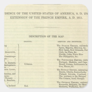 Pegatina Cuadrada Imperio del ANUNCIO 1811 de Napoleon Bonaparte 2