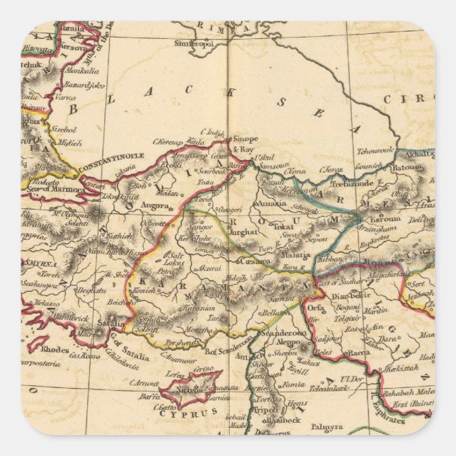 Pegatina Cuadrada Imperio otomano (Anverso)